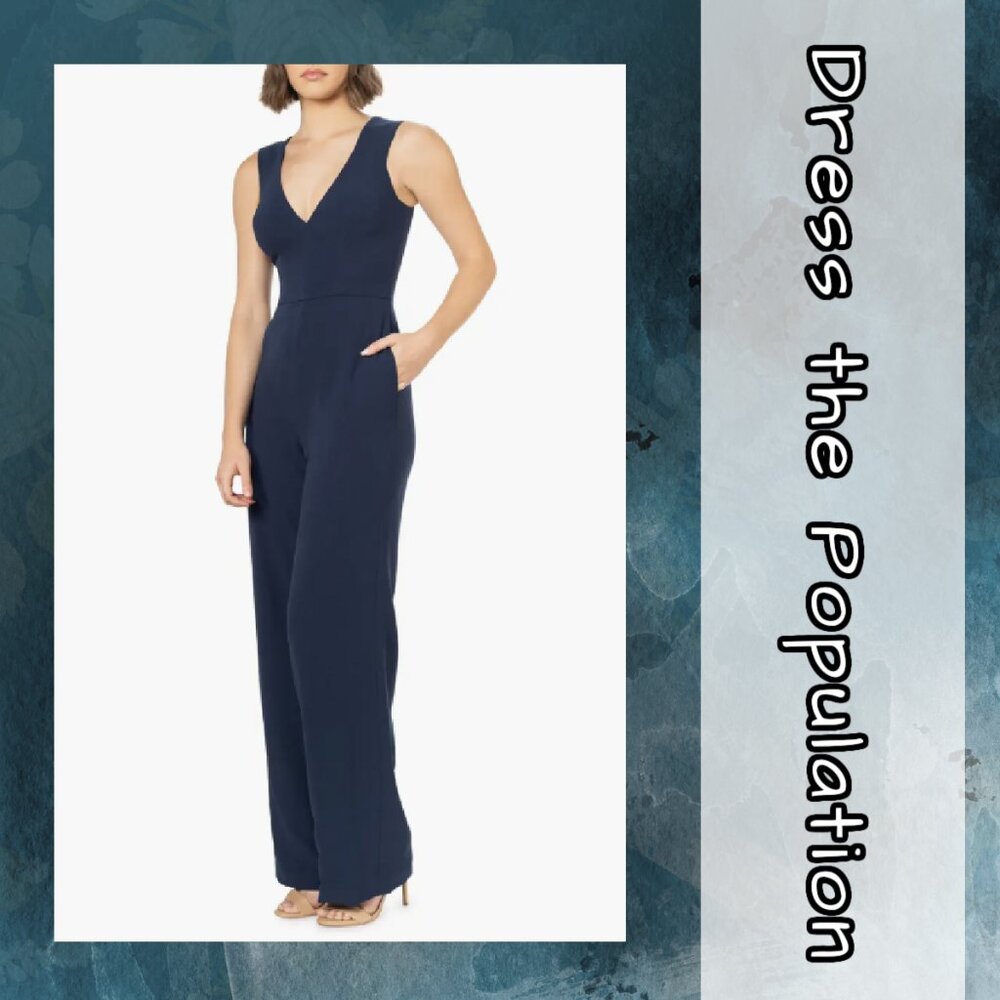 NWT Dress The Population Sandra Jumpsuit - Navy, Size Medium